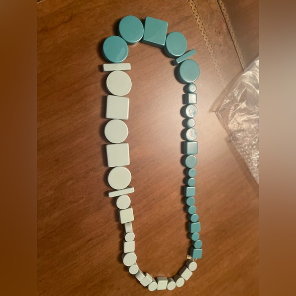 Kate Spade Saturday Blue and Light Blue Geometric Beaded Necklace main image 6